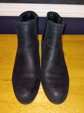 Jack Rogers Black Leather Ankle Boots Size 10